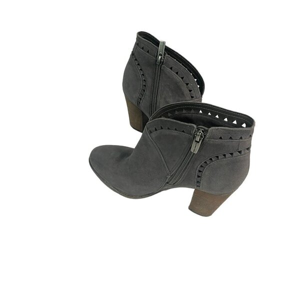 Vince Camuto Shoes - RARE Vince Camuto SIZE 6 Fritan Gray Bootie SUEDE Ankle Stacked Heel Boot